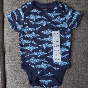 Shark themed baby onesie